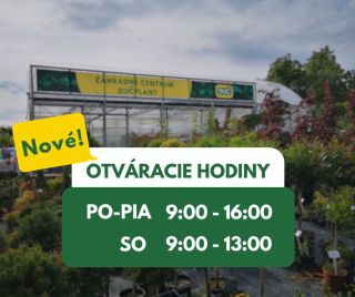 🌿 Zmena otváracích hodín 🌿 Milí zákazníci, radi by sme vás informovali, že sme upravili naše otváracie hodiny. 🕒 Nové...